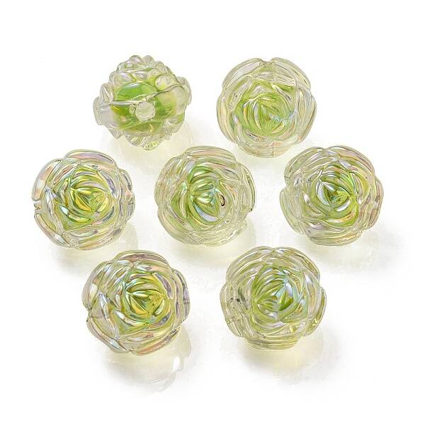 UV Plating Rainbow Iridescent Acrylic Beads