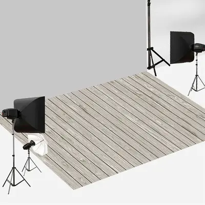 Aperturee Light Grey Neat Vertical Wood Grain Floor Backdrop | Floor Drops For Photography | Newborn Photography Flooring | P...