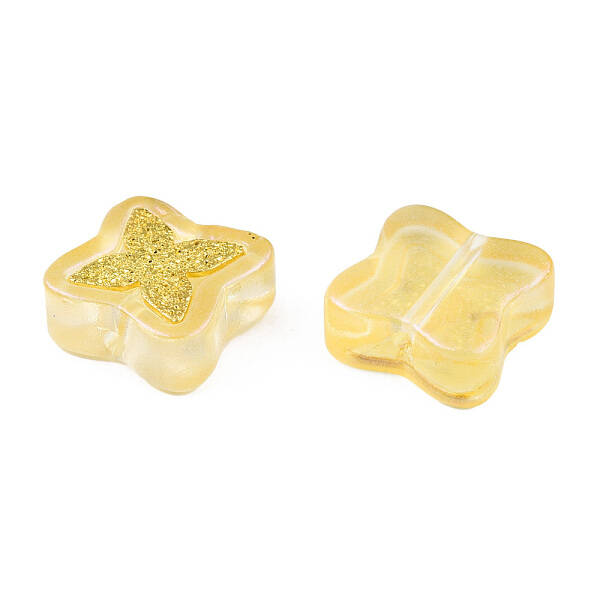 Transparent Spray Painted Glass Beads