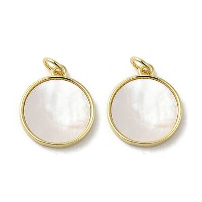 Brass Pave Shell Pendants