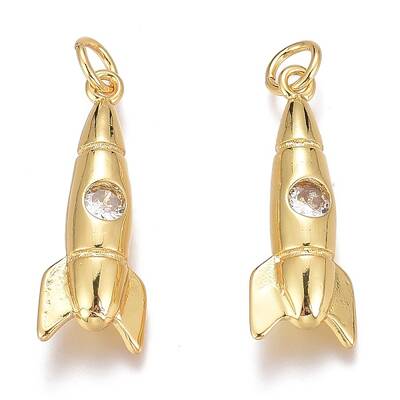 Brass Micro Pave Clear Cubic Zirconia Pendants