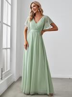 EVER PRETTY  A-Line Pleated Chiffon Tie-Waist Evening Dress for Weddings, Parties, and Formal Events EE0164 Womenswear Comfor...