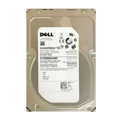 VGY1F Dell 2TB 3Gb/s SATA 7200 3.5-inch 64MB Hard Drive