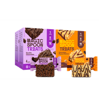 Magic Spoon Double Chocolate + Peanut Butter Treats (4 Boxes) | High Protein Cereal Bars Snack Oats Bonbon