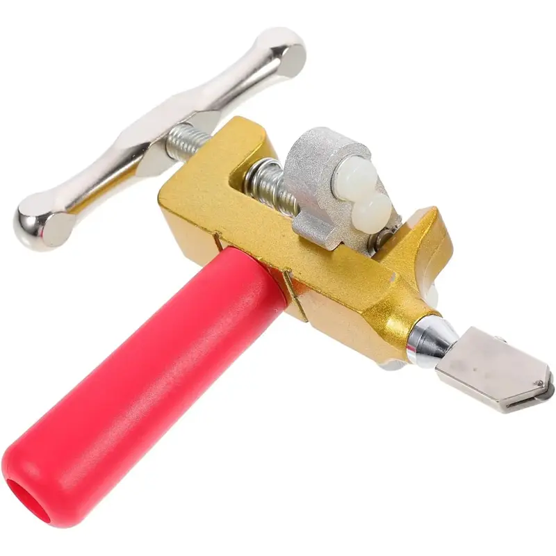 2 in 1 Glass Tile Cutter Hand Tool with Glass Breaking Pliers, Mirror Cutting Kit with 3 Tungsten Steel Blade for Home DIY Cu...
