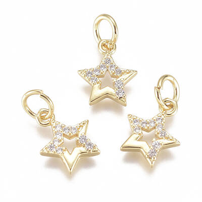 Brass Micro Pave Cubic Zirconia Charms