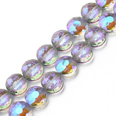 Electroplate Transparent Glass Beads Strands