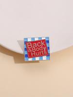 Letter Design Brooch, Fashion Plaid Pattern Alloy Badge for Daily Clothing Decor, Enamel Pin Suitable for Backpacks, Jeans, S...