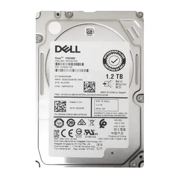 G2G54 Dell 1.2TB 12Gb/s SAS 10000 2.5-Inch Hard Drive