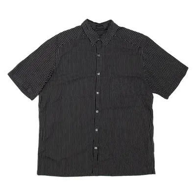 DKNY Mens Shirt Black Striped L