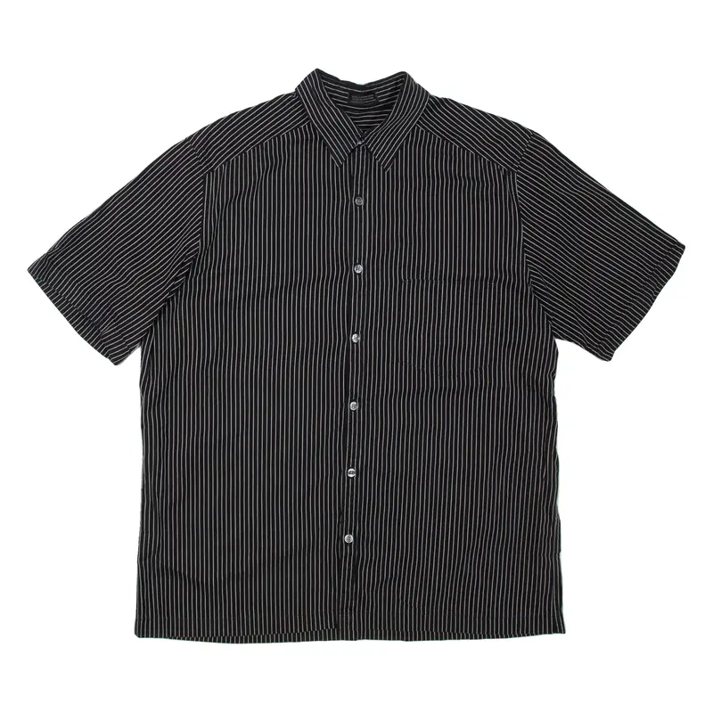 DKNY Mens Shirt Black Striped L