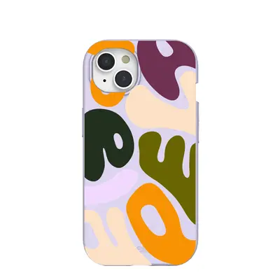 Lavender Alphabet Soup iPhone 15 Case