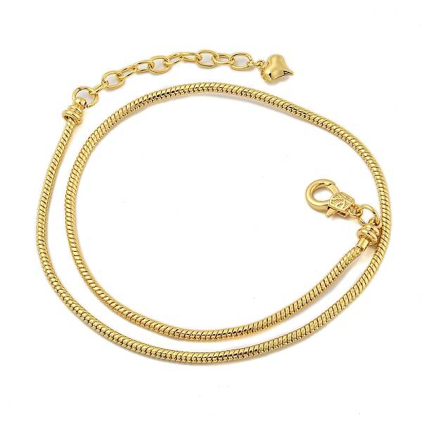 Rack Plating Brass Round Snake Chain Necklaces