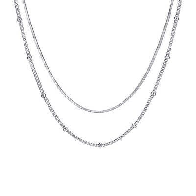 Non-Tarnish 304 Stainless Steel Double-Layer Necklace