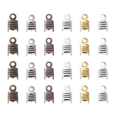 300Pcs 6 Colors Iron Folding Crimp Ends