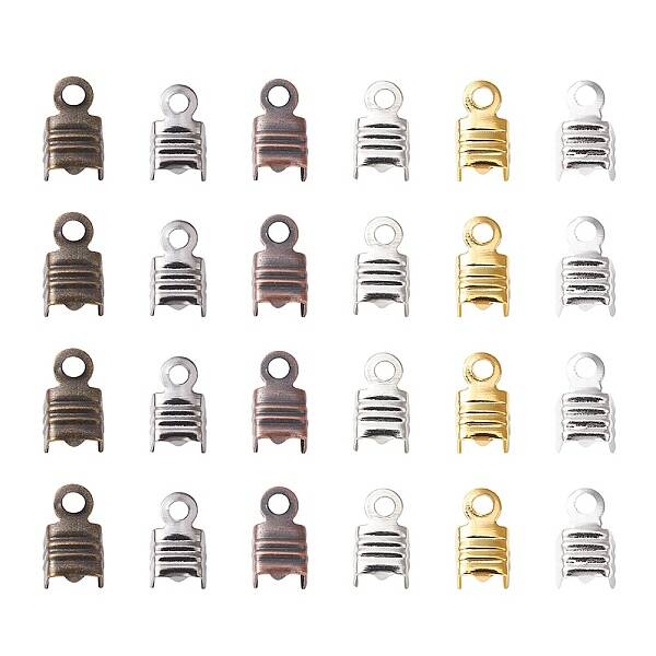 300Pcs 6 Colors Iron Folding Crimp Ends