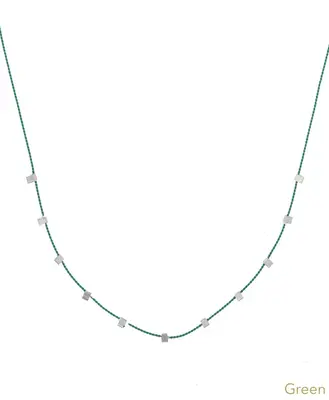 Hilo Necklace | Metal Color: Silver | Color: Green