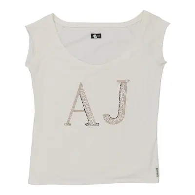 Armani Jeans Spellout Top - Large White Cotton | Size: large