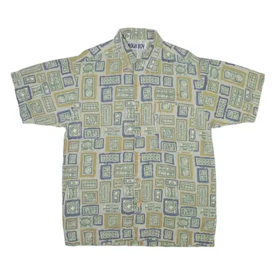 BUGLE BOY Mens Shirt Grey Geometric M