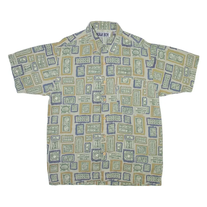 BUGLE BOY Mens Shirt Grey Geometric M