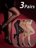 Women's Solid Color High Stretch Sheer Tights, Breathable Comfy Thin Tights for Daily Wear, Ladies Stockings for All Seasons