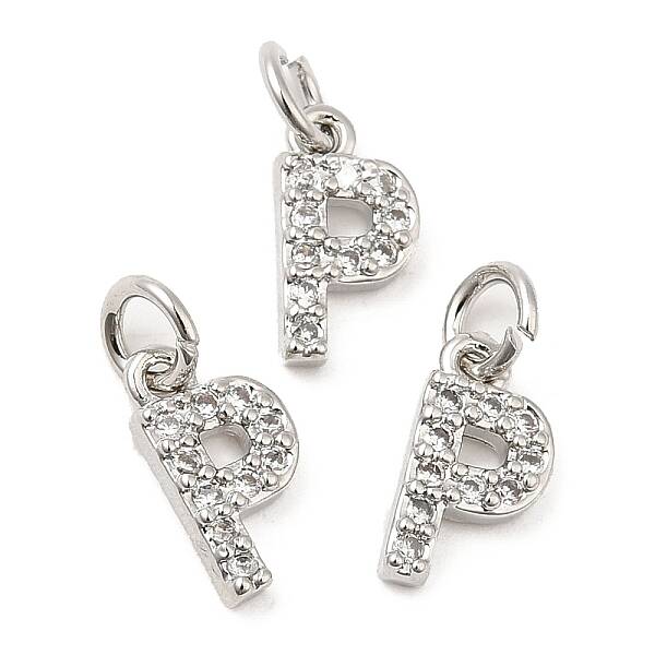 Brass Micro Pave Grade AAA Cubic Zirconia Charms