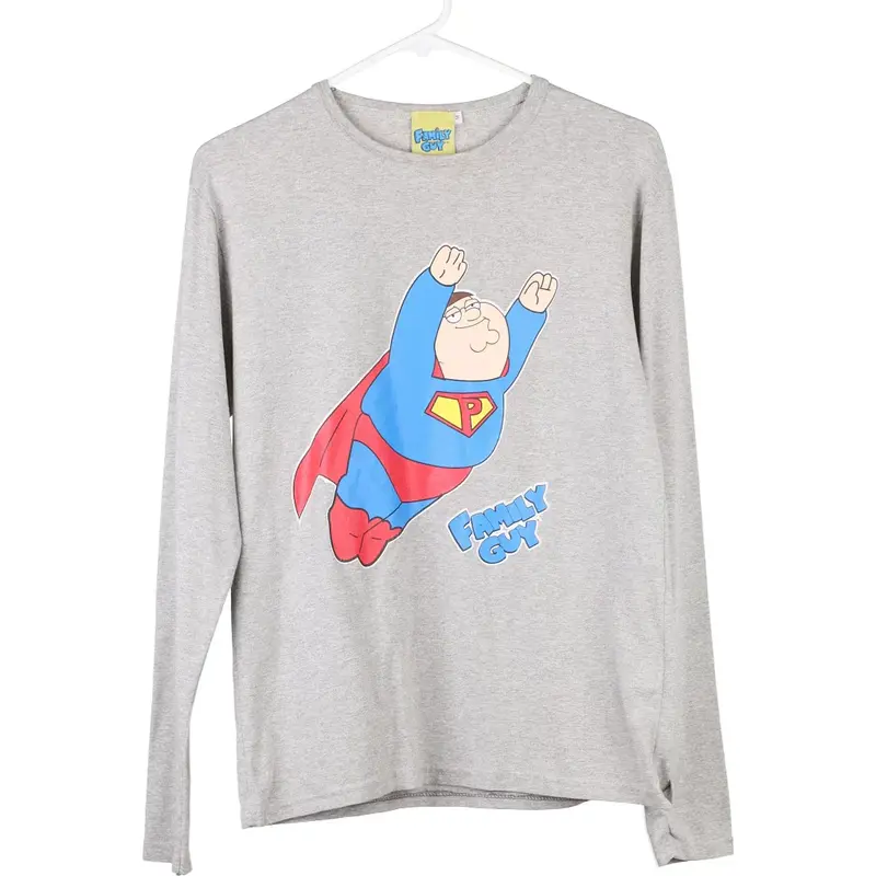 Age 14-16 Family Guy Graphic T-Shirt - Medium Grey Cotton
