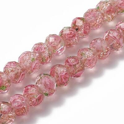 Handmade Gold Sand Lampwork Beads Strands