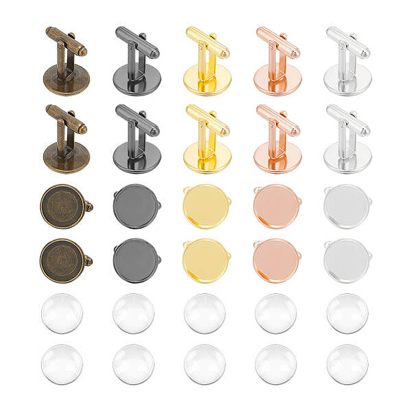 DIY Blank Dome Brass Cufflinks Making Kit