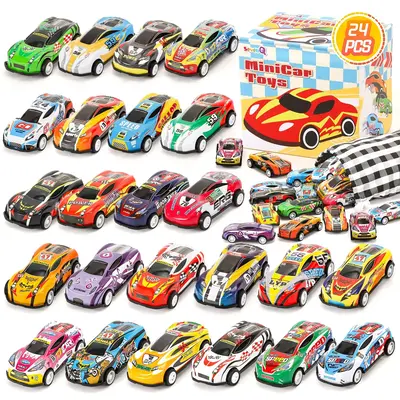 Toy Cars 24Pcs Race Cars Pull Back Cars Playsets with Storage Bags,Party Favors Prizes Fillers Bulk Gifts for Boys and Girls ...