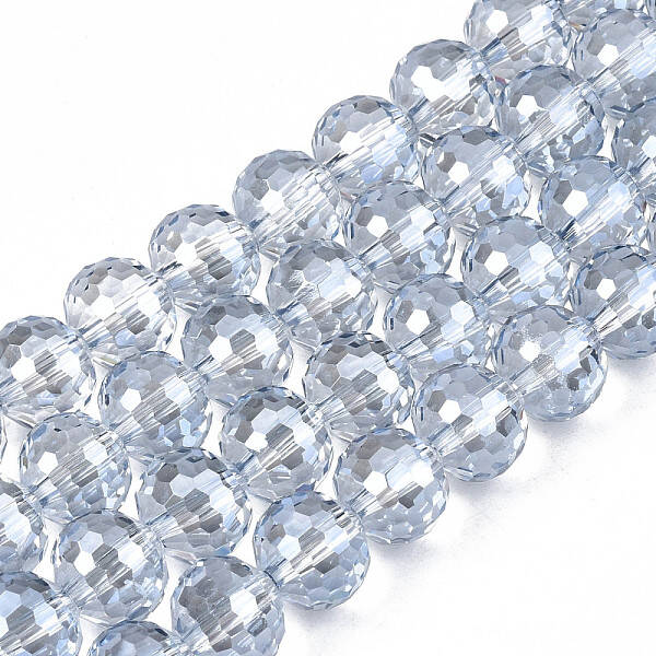 Electroplate Transparent Glass Beads Strands