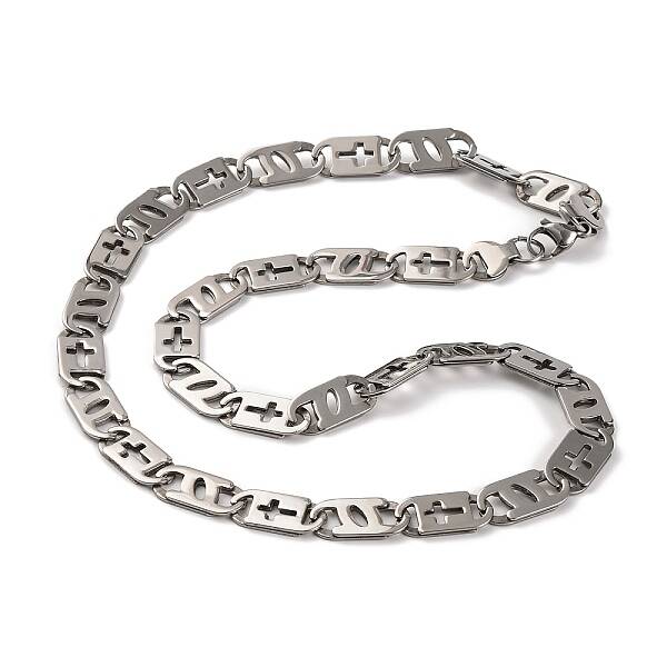 201 Stainless Steel Oval Mariner Link Chain Necklace