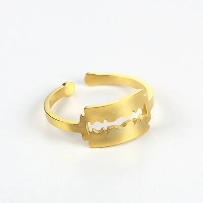 Simple Stainless Steel Adjustable Cuff Rings for Women