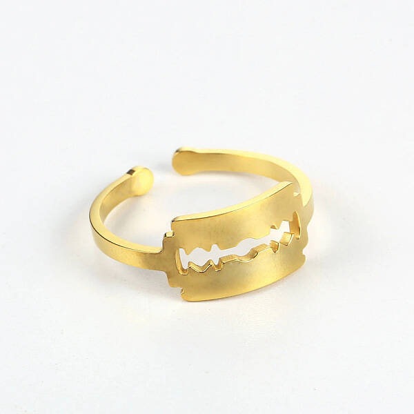 Simple Stainless Steel Adjustable Cuff Rings for Women
