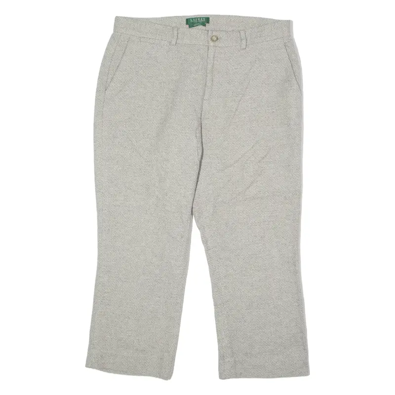 LAUREN RALPH LAUREN Camaron Petite Womens Trousers Grey Straight Wool W34 L23