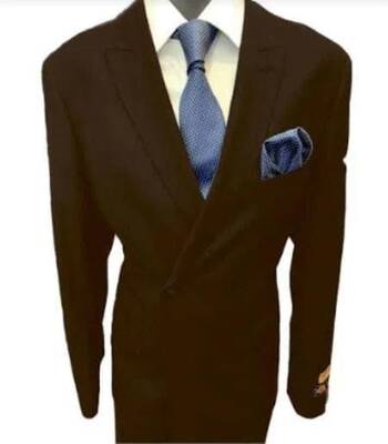 Four Button Double breasted Suit - Brown Slim Fi Suits Double Breasted Suit