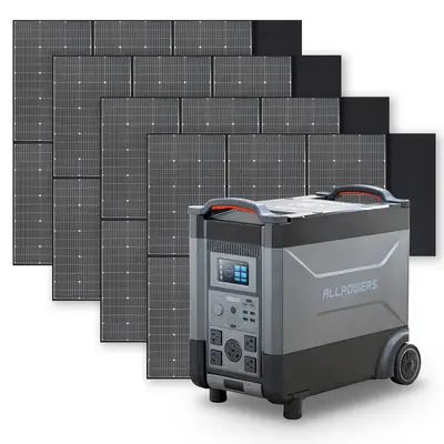 ALLPOWERS 4000W Solar Generator (R4000 + SP039 600W Solar Panel) R4000+4PCS SP039 600W Solar Panel