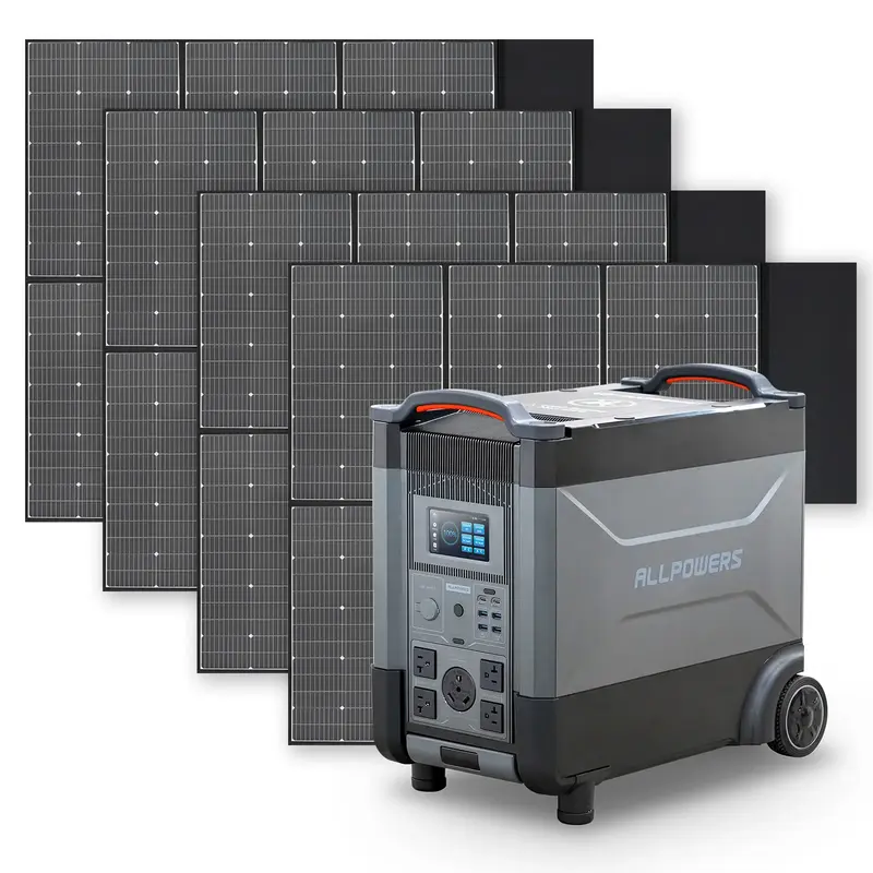 ALLPOWERS 4000W Solar Generator (R4000 + SP039 600W Solar Panel) R4000+4PCS SP039 600W Solar Panel