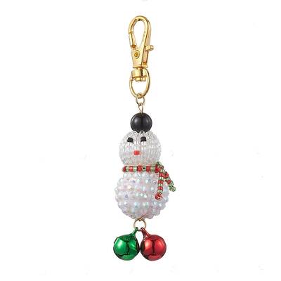 Christmas Snowman Resin Rhinestone & Glass Seed Beads Pendant Decorations