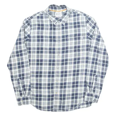 TIMBERLAND Mens Shirt Blue Check Long Sleeve M