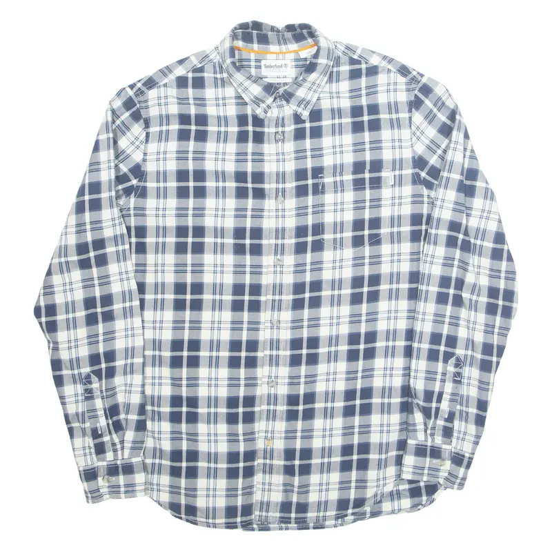 TIMBERLAND Mens Shirt Blue Check Long Sleeve M