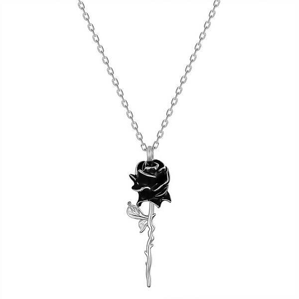 Rose Rhodium Plated 925 Sterling Silver Pendant Necklaces
