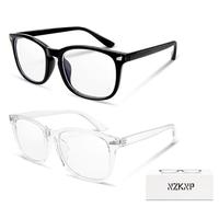 2 Pack Blue Lght Glasses, Computer Gaming Glasses, Blue Lght Glasses for Men and Women, Fashion Large Size Square Frame Eyegl...