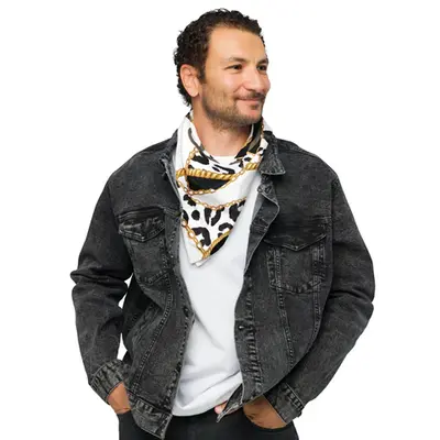 Fashion Statement - Elegant Gold and Leopard Print Bandana