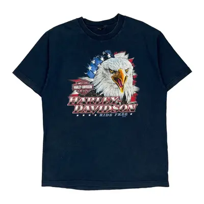Thiels Wheels Harley Davidson Graphic T-Shirt - Large Black Cotton