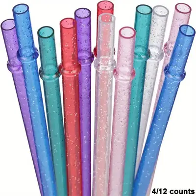Random Color Glitter Straw, Reusable Drinking Straw, Drinking Utensils for Home Party, Drinkware Accessories, Portable Kitche...