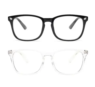 2 Pack, Simple Eyeglasses for Men and Women, Computer Gaming Glasses