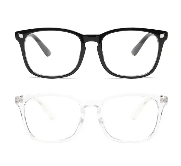 2 Pack, Simple Eyeglasses for Men and Women, Computer Gaming Glasses