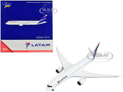 Boeing 787-9 Commercial Aircraft LATAM Airlines White with Blue Tail 1/400 Diecast Model Airplane by GeminiJets