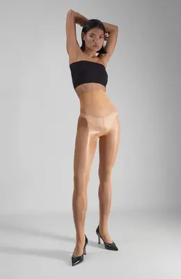 LECHERY® LUSTROUS SILKY SHINY 40 DENIER PANTYHOSE - CARAMEL | Size: S/M | Color: CARAMEL